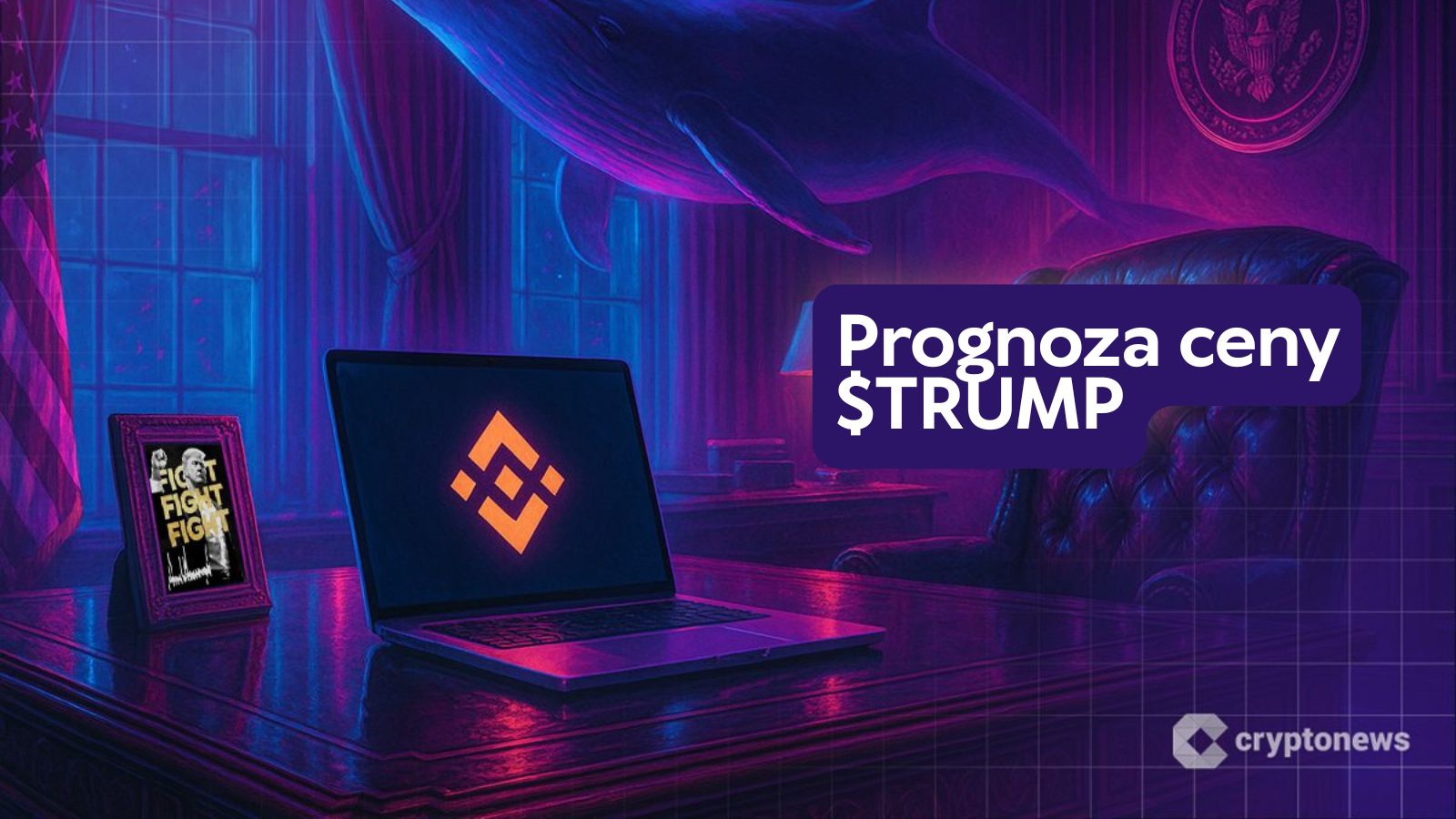 komputer z prognozą ceny trump