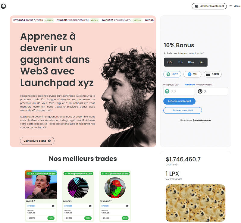 launchpad xyz prevente 2023 token lpx