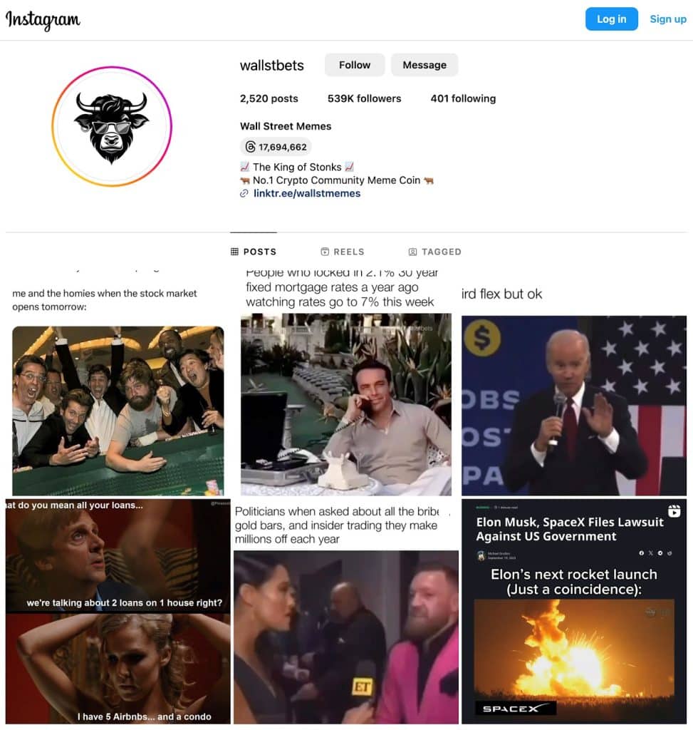 wall street memes instagram