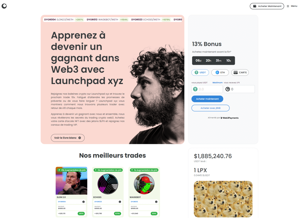 launchpad xyz ce nouveau token leve des millions