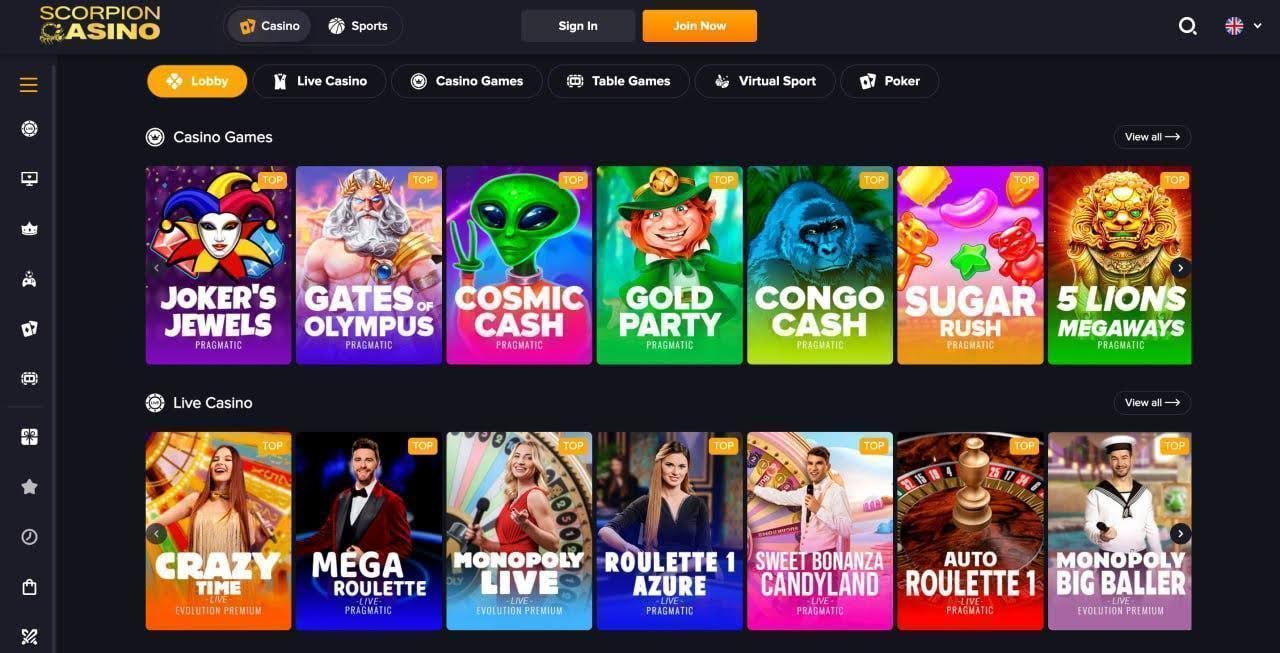 scorpion casino ludhoteque