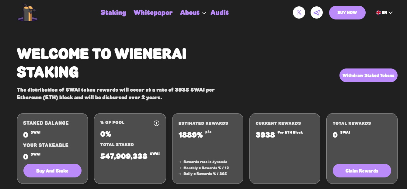 WienerAI staking