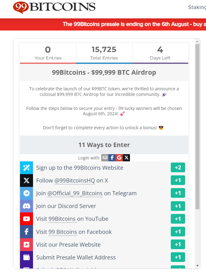 airdrop 99bitcoins