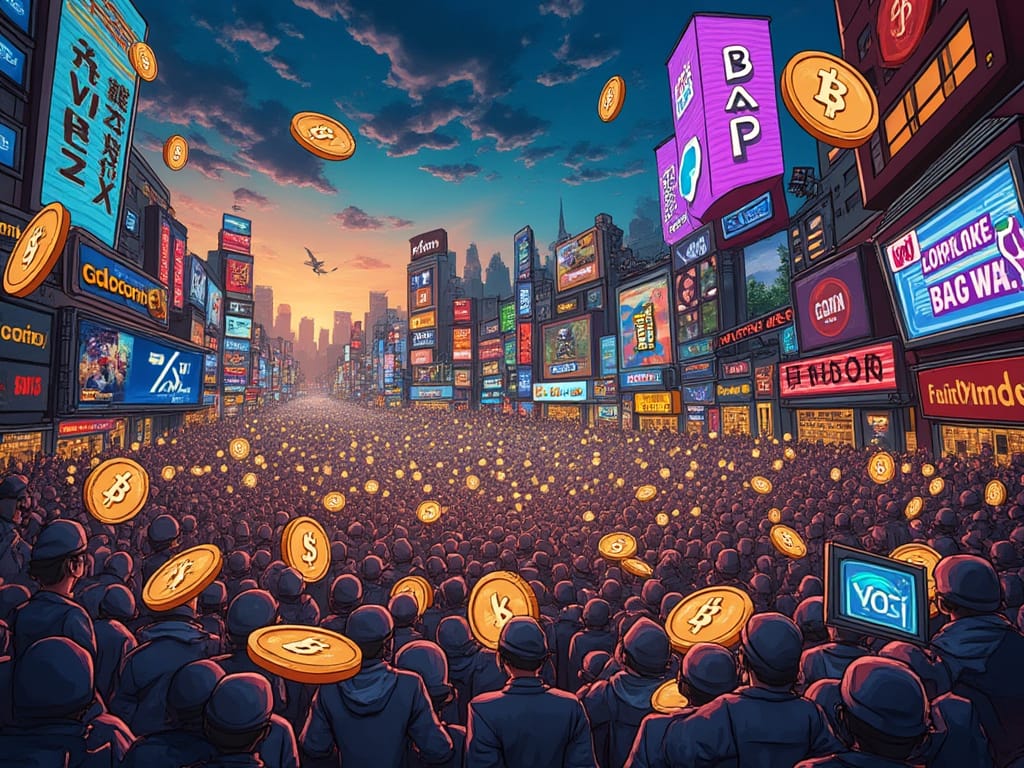 Bitcoin et marche dans la rue