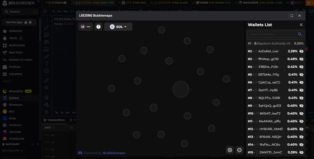 Site de DEX Screener