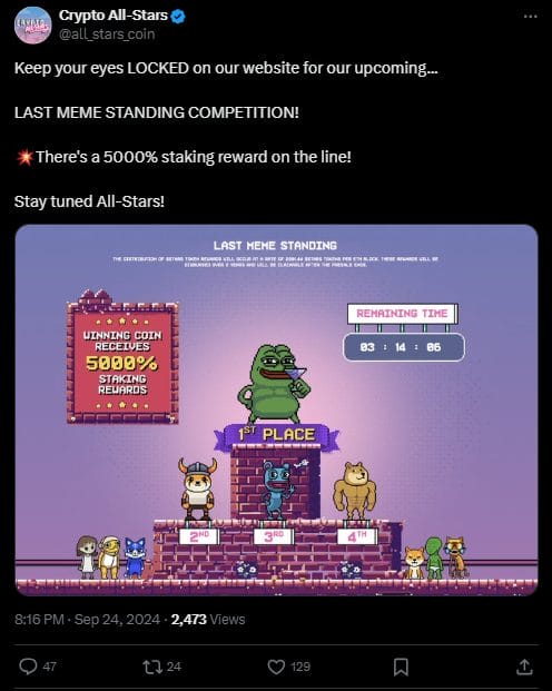 tweet de crypto all stars