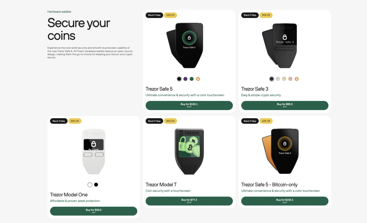 trezor black friday