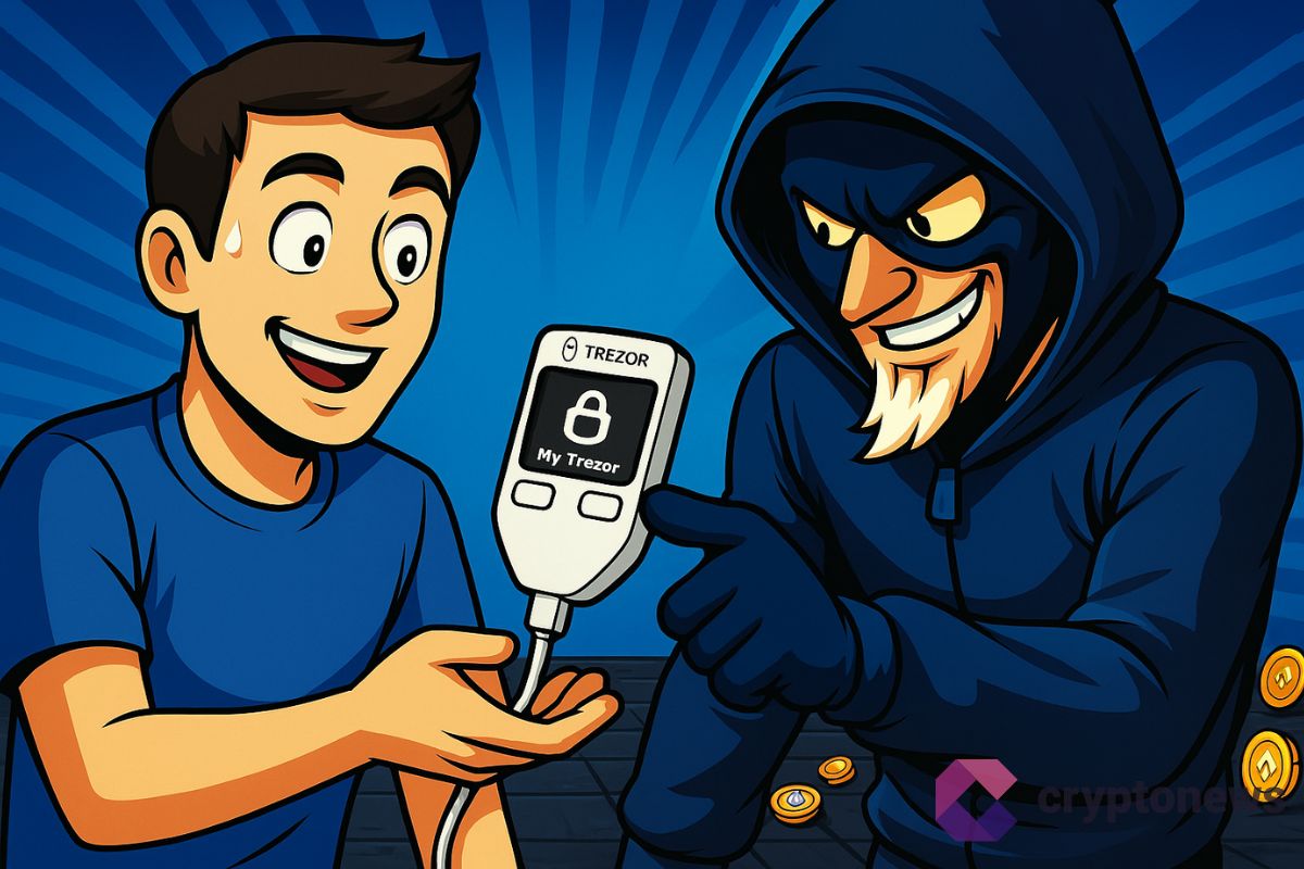 Un utilisateur qui se fait dérober son wallet Trezor