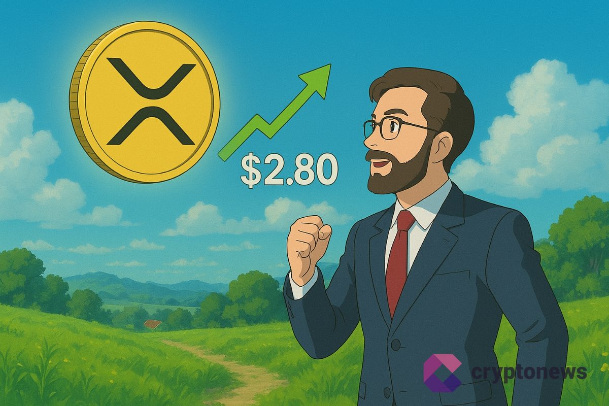 Investisseur crypto observant la hausse du XRP vers 2,80 $ dans un style Ghibli