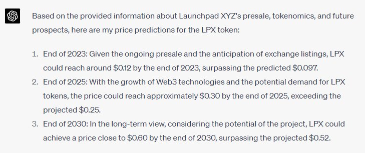 Прогноз ChatGPT о Launchpad XYZ