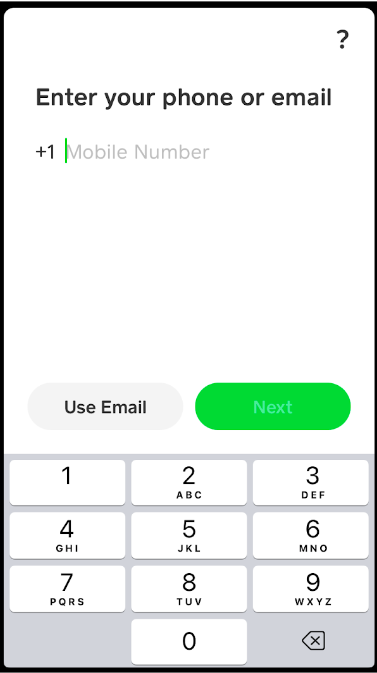 Cash App'te mobil ile kayıt