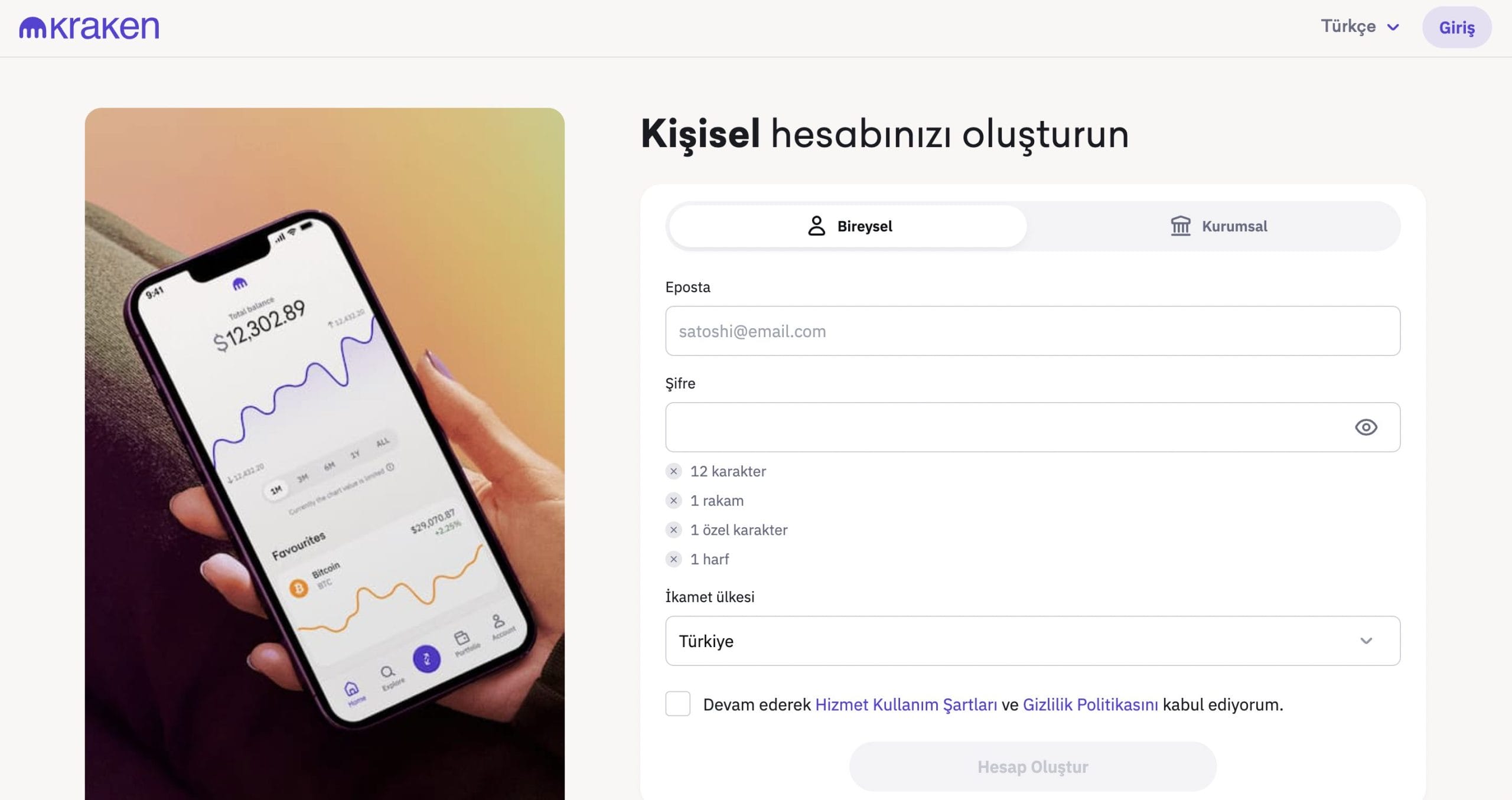 Kraken ile chainlink satın alma