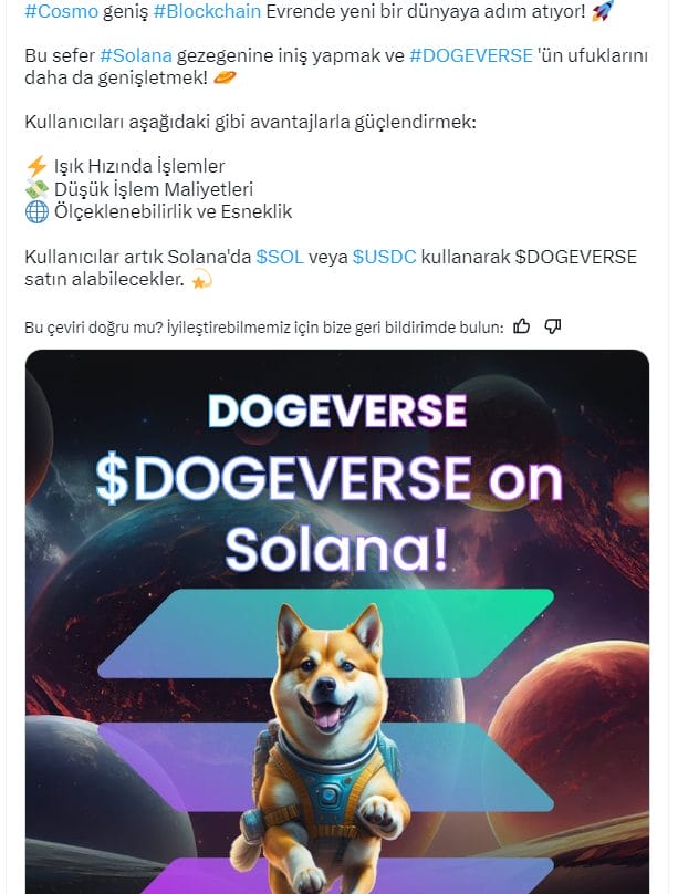 Solana ($SOL) dahil olmak &uuml;zere bir&ccedil;ok zincirde mevcut durumda