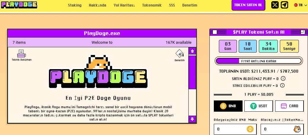 PlayDoge En D&uuml;ş&uuml;k &Ouml;n Satış Fiyatı