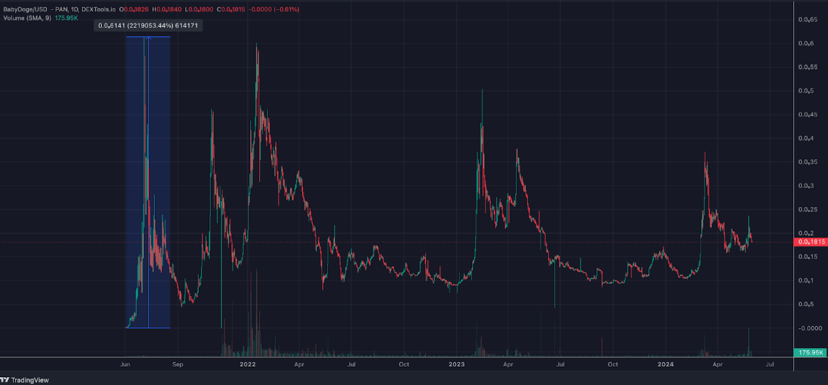 BabyDoge t&uuml;m zamanlar grafik