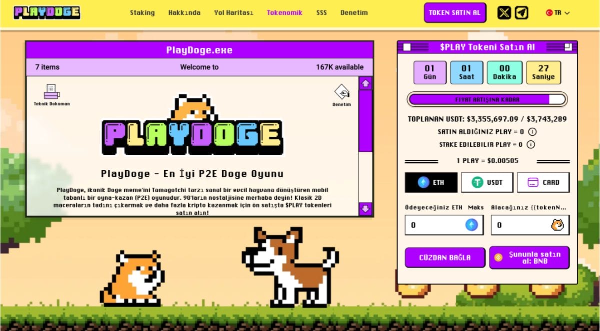Tamagotchi Kripto Yeniden Yapımı Olan PlayDoge, İlk İki Haftada Yaklaşık 4 Milyon Dolar Toplayarak Ethereum Staking ve Çok Zincirli Köprülemeyi Duyurdu