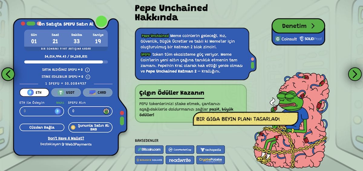 PepeCoin, 24 Saatte Pepe’yi Geçti, Üstün Versiyon Pepe Unchained Ön Satışta $4M’a Yaklaştı