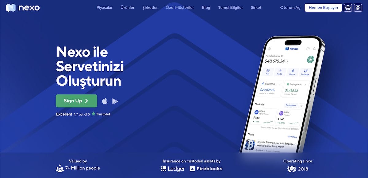 Nexo En İyi Kripto Kredi Platformları