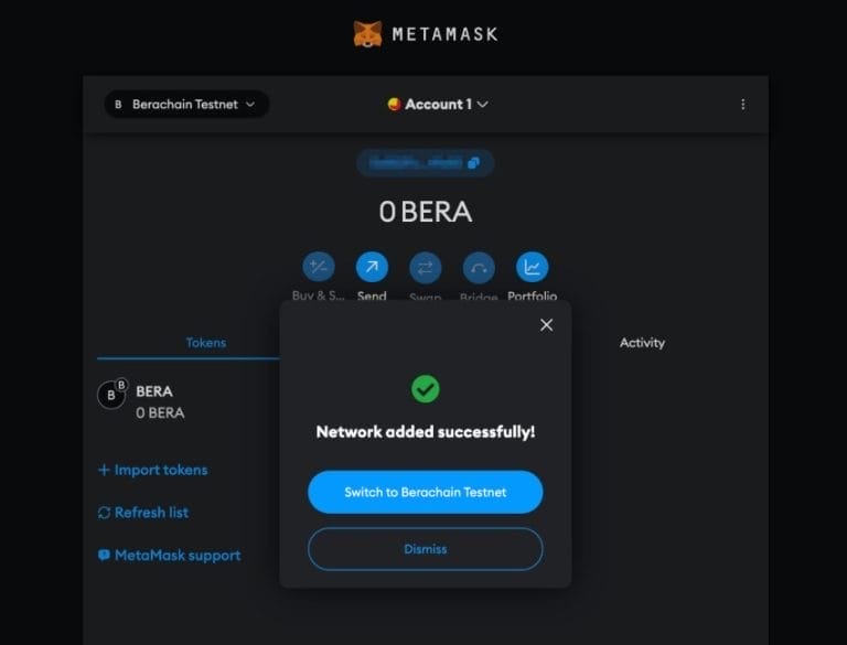 Berachain airdrop katılım şartları. Metamask cüzdanı alın.