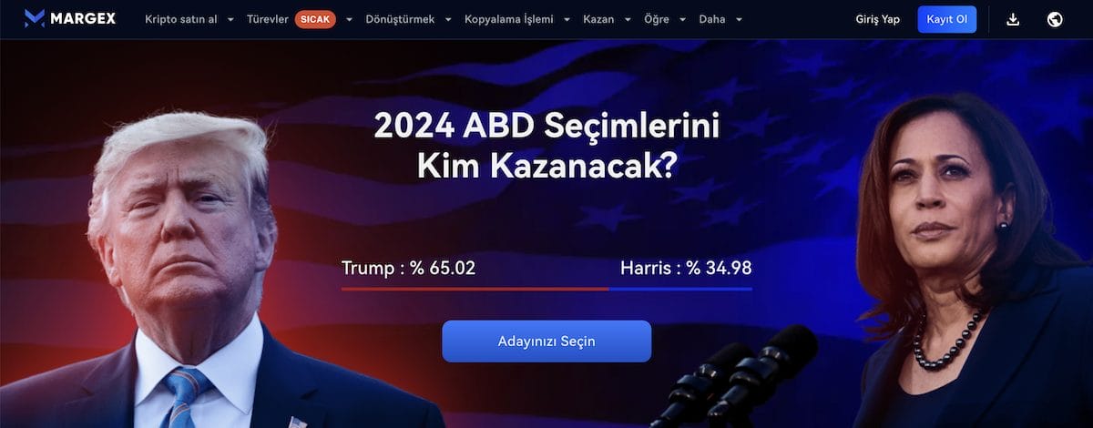 ABD Başkan Adayınızı Margex’in Özel Oy Tokenleriyle Destekleyin ve Büyük Ödüller Kazanın