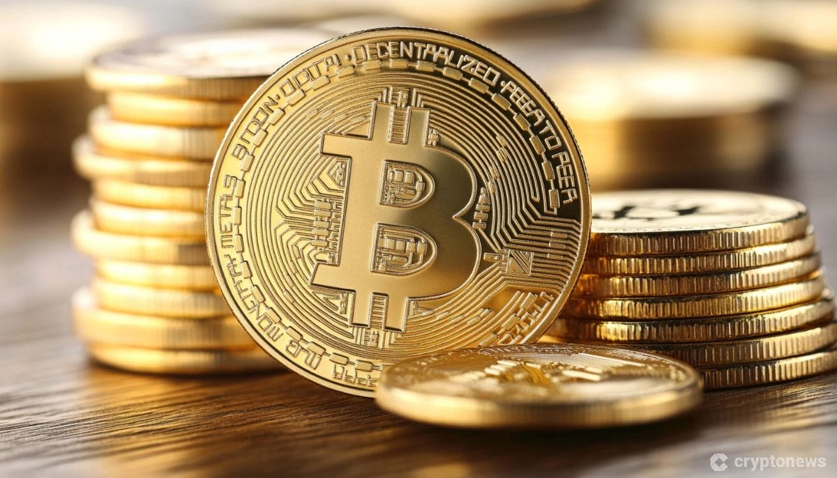 積み上げられたビットコイン