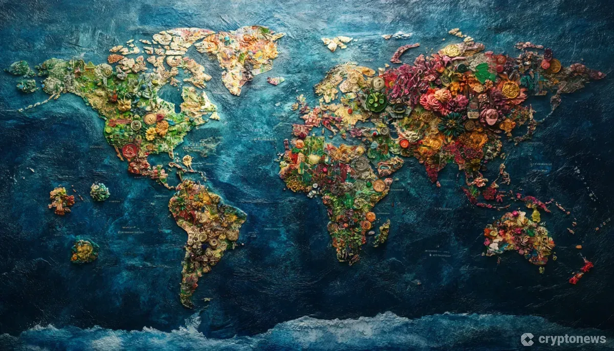 光沢が乗った綺麗な世界地図