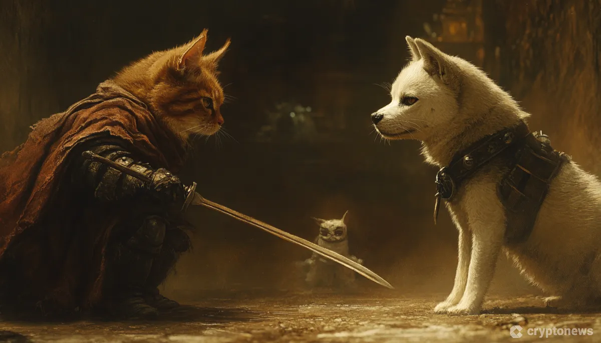 DOGEと対峙するSLAPコインのイメージ図