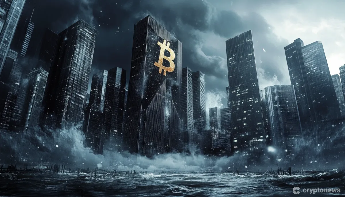 黒いビル群の中にあるBTC