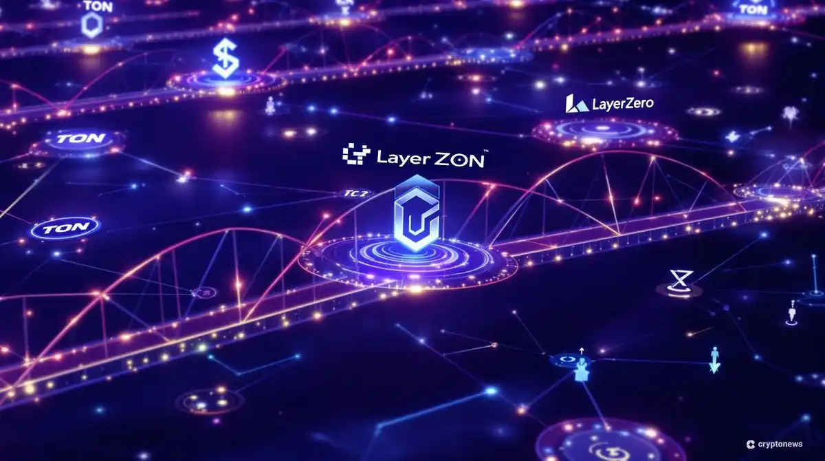 TONとLayerZeroによるブロックチェーン間相互運用性の概念図