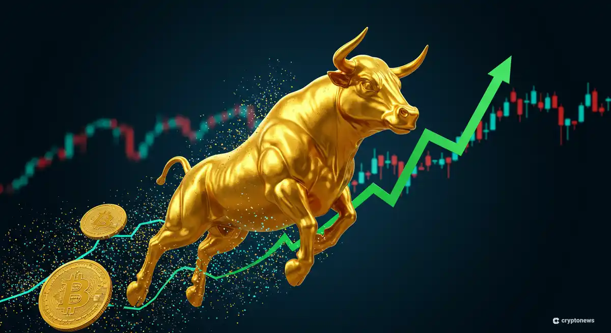 仮想通貨 1000倍を表す黄金の牛のイメージ