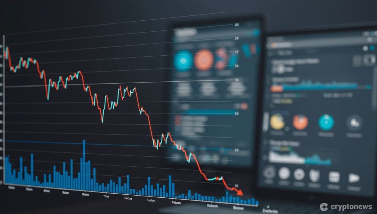 ソラナネットワーク上のトークン発行数の減少を示すグラフとPump.funのインターフェース