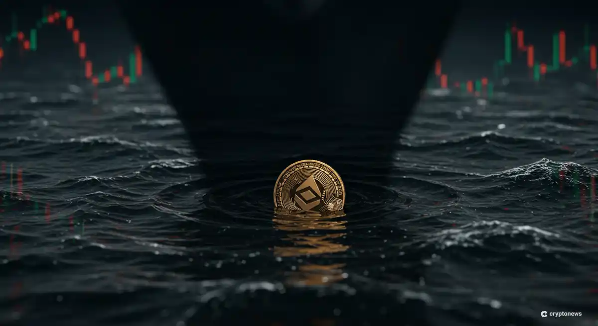 HYPEトークンの価格下落とクジラ清算の影響を表現した概念図