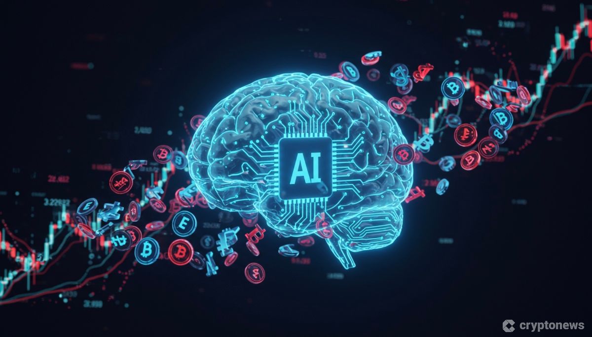 OpenAIの資金調達を背景に上昇するAI関連株と仮想通貨のコンセプト画像