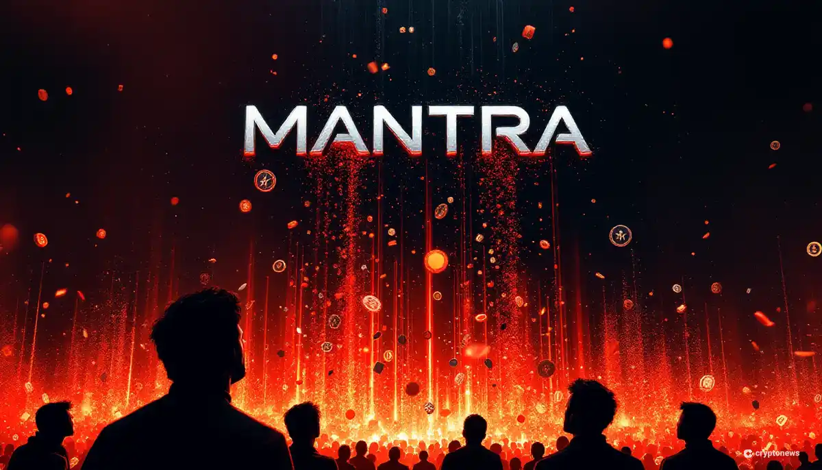 急落するMANTRAのOMトークンチャートのイメージ図