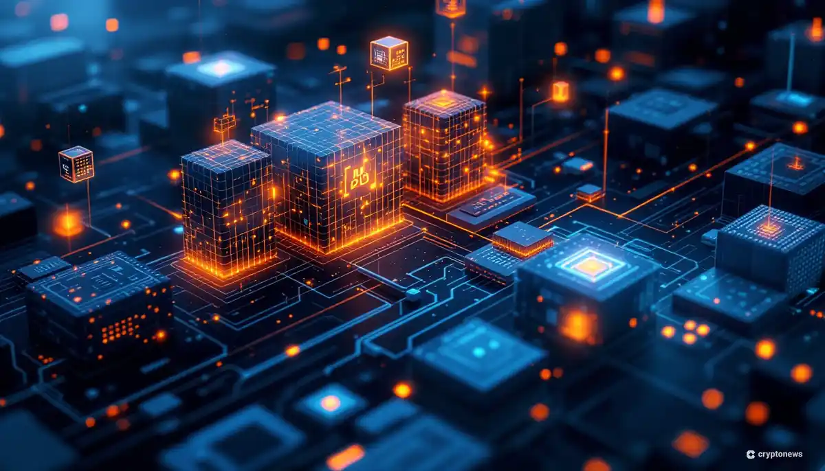 Bybit Web3のサービス整理とコア機能への集中を象徴する抽象的なデジタルブロック