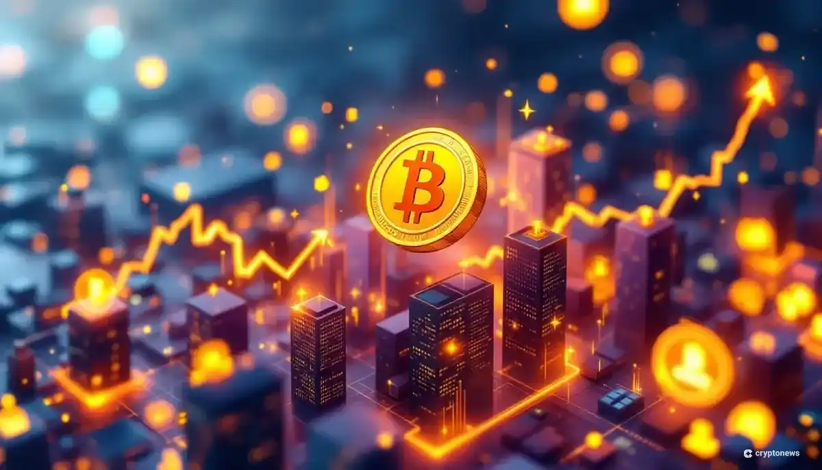 ビットコインの価格と市場占有率が急上昇しているイメージ