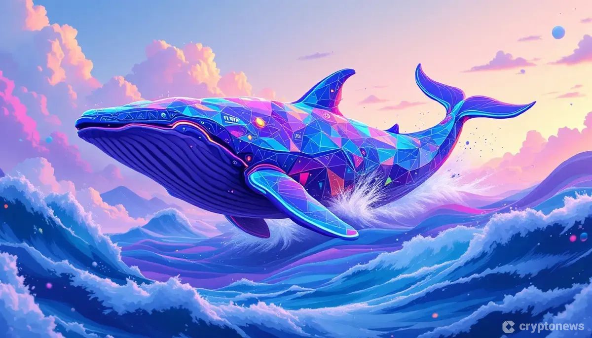Solaxy(SOLX)とクジラを象徴し、Solanaエコシステムを示すデジタルアート