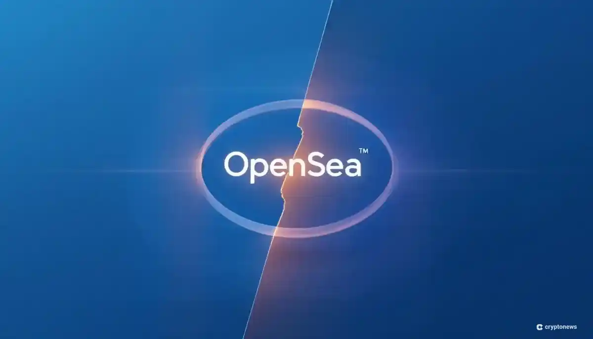 OpenSeaのロゴと、古いインターフェースから新しいインターフェースへの移行を示すグラフィック