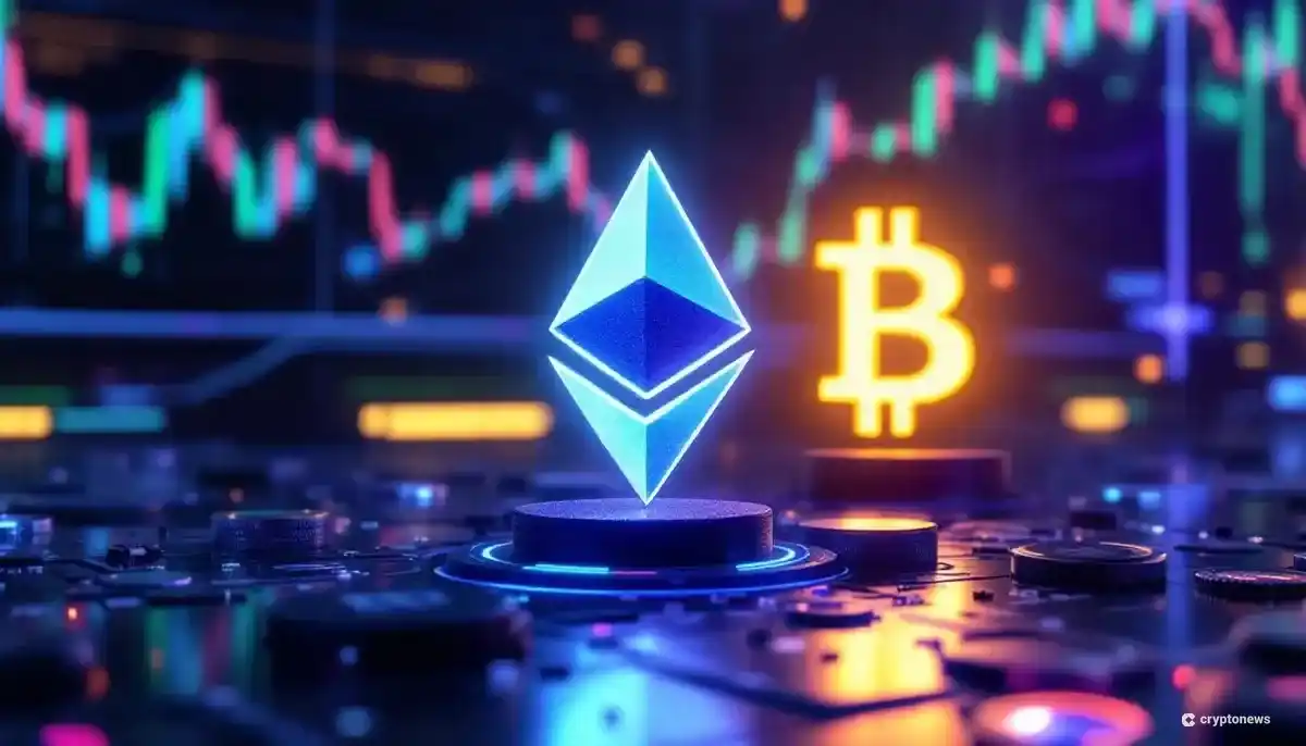 ビットコインからイーサリアムへの移行を象徴するデジタルアート