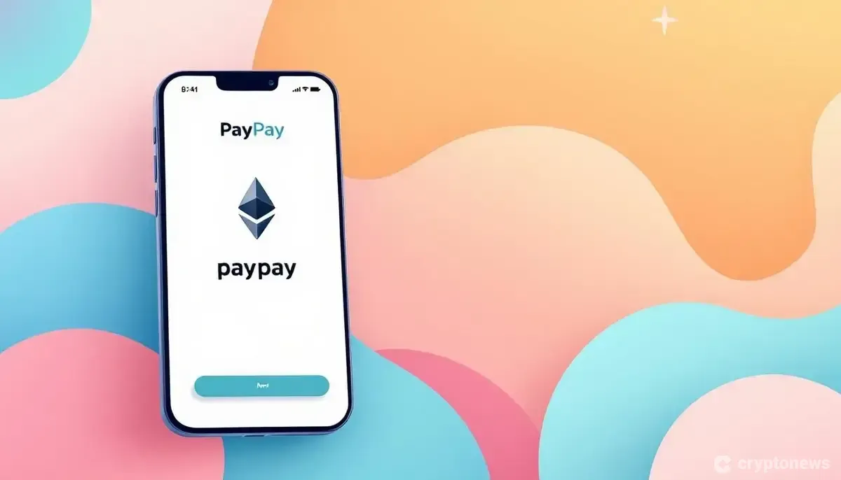 PayPayアプリのポイント運用画面にイーサリアムコースが表示されているスマートフォンのイラスト