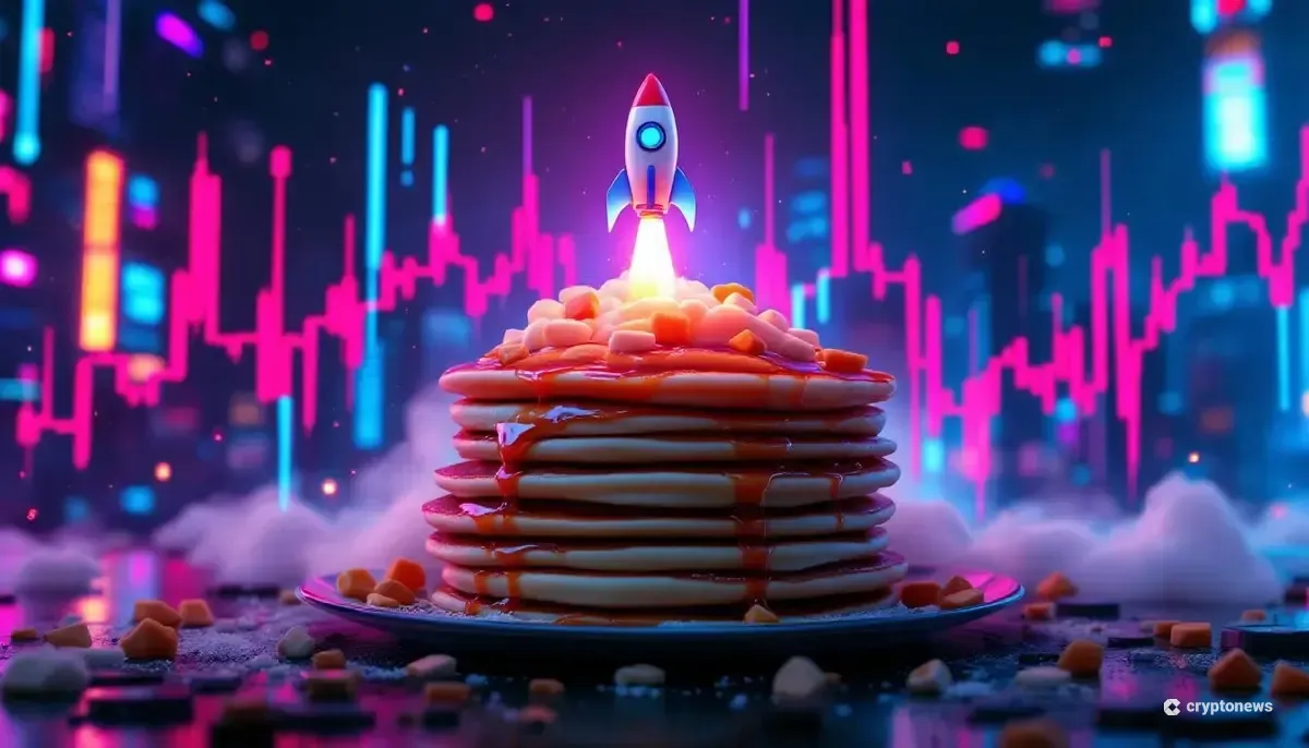 PancakeSwapの株式取引開始を象徴しているイラスト