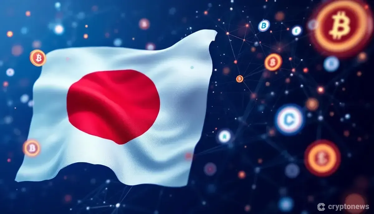 SBIグループとチェーンリンクの提携を象徴する、ブロックチェーンネットワークの抽象的なイメージ。