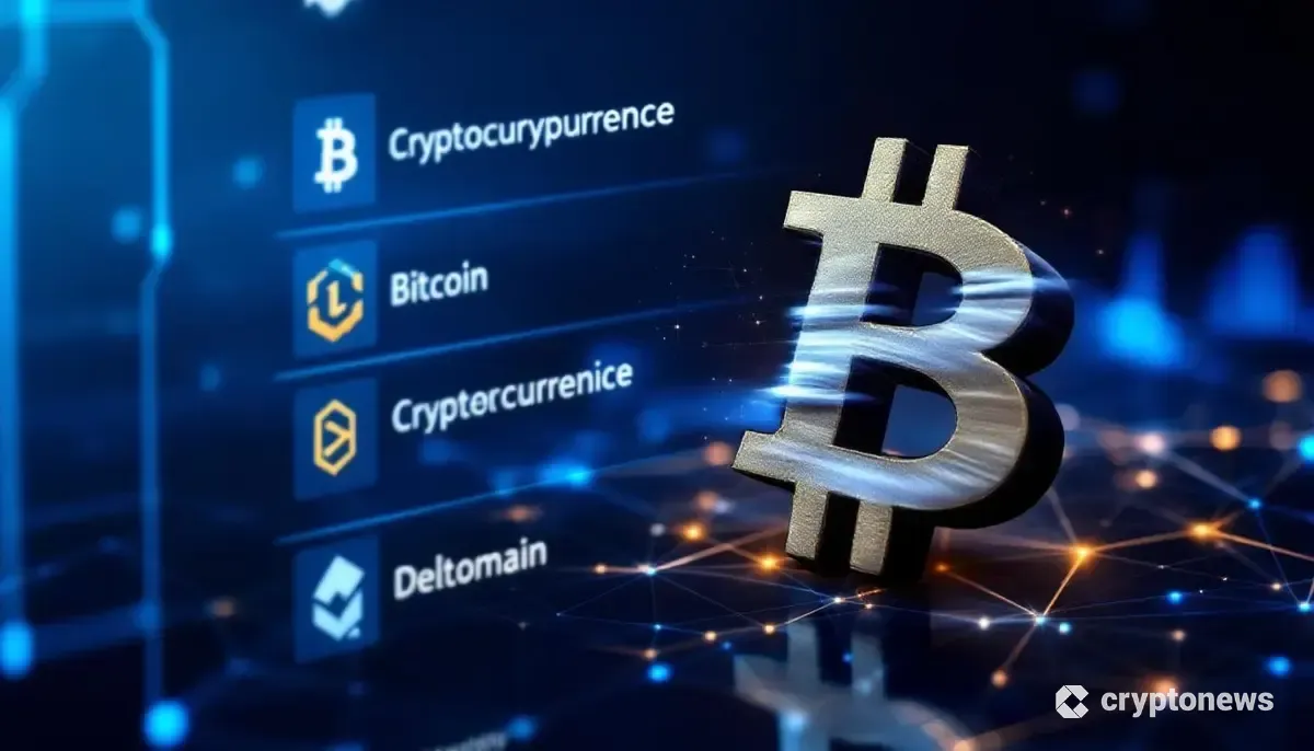 仮想通貨取引所が特定の銘柄を上場廃止する様子を示す抽象的なデジタル画像