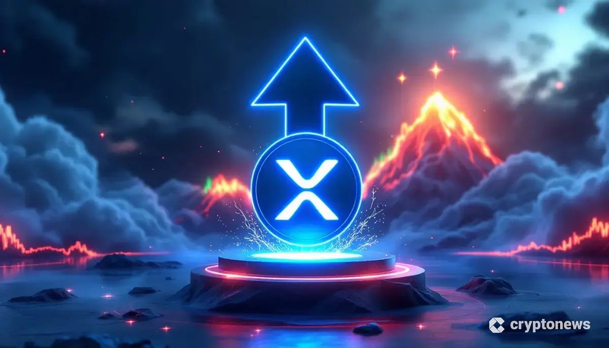 荒れた市場の中で力強く上昇するリップル(XRP)のシンボル