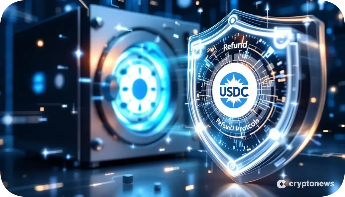 World Chainとイーサリアムのブロックチェーンを繋ぐデジタルブリッジと、中央に輝くWLDトークンのロゴ