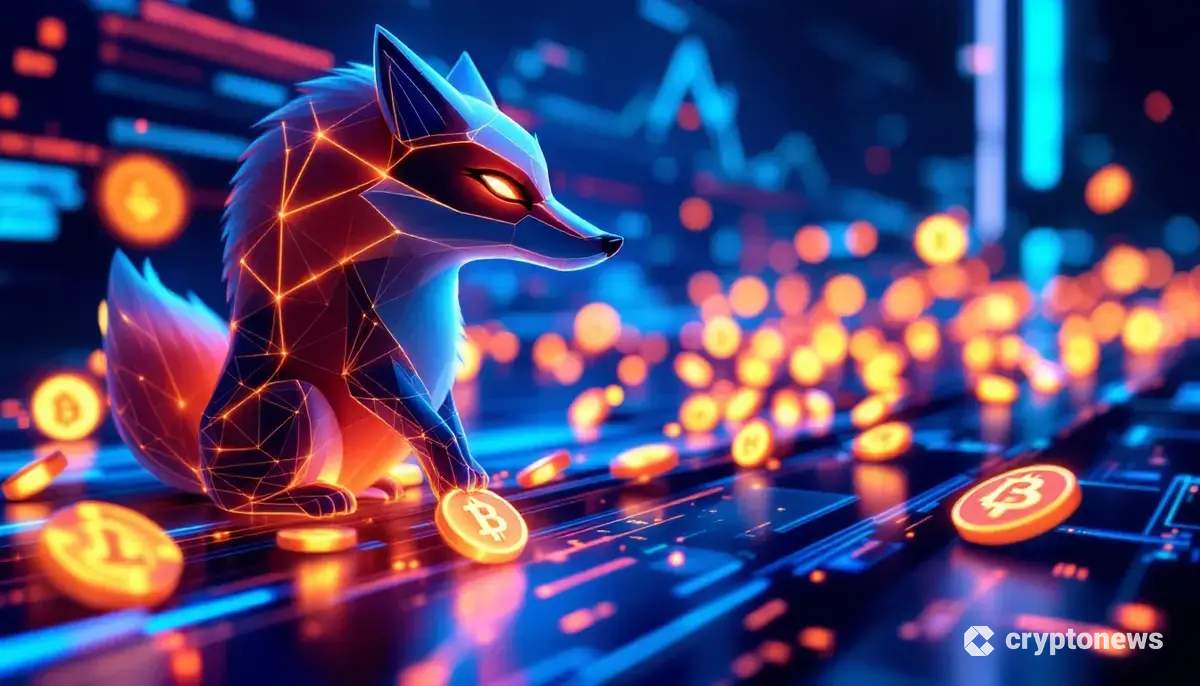 メタマスクのロゴとLINEAトークンが描かれた未来的なイメージ