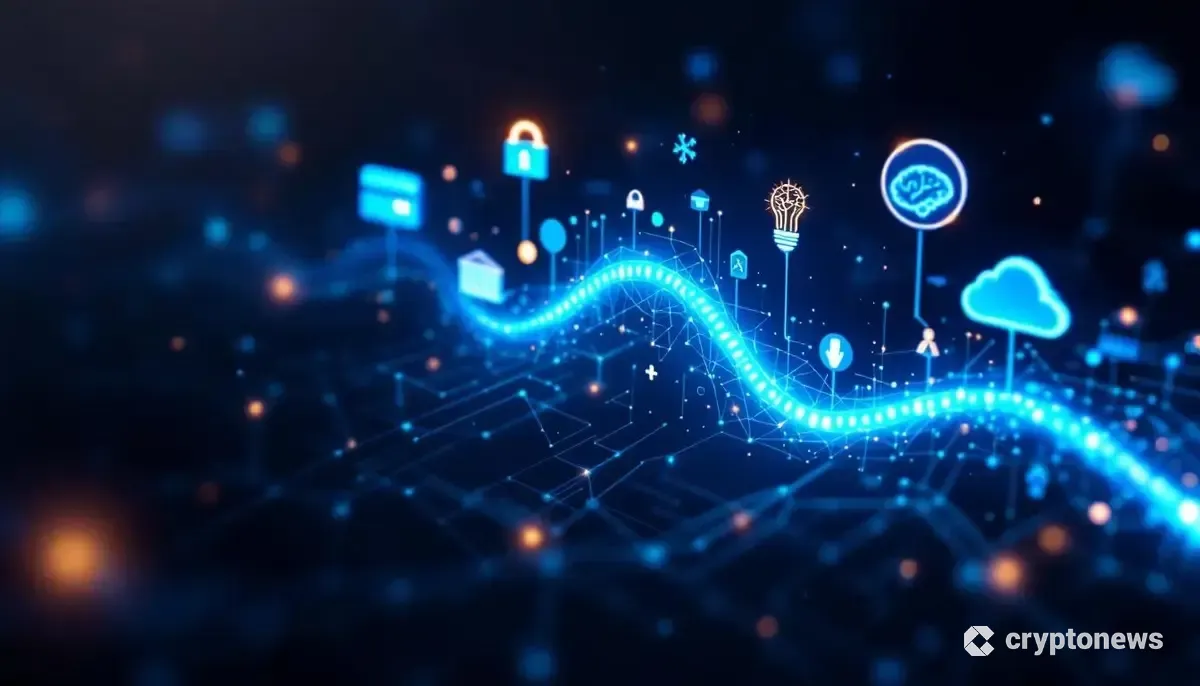 Circle社のブロックチェーン「Arc」が伝統金融とテクノロジーを繋ぐ様子のイメージ図