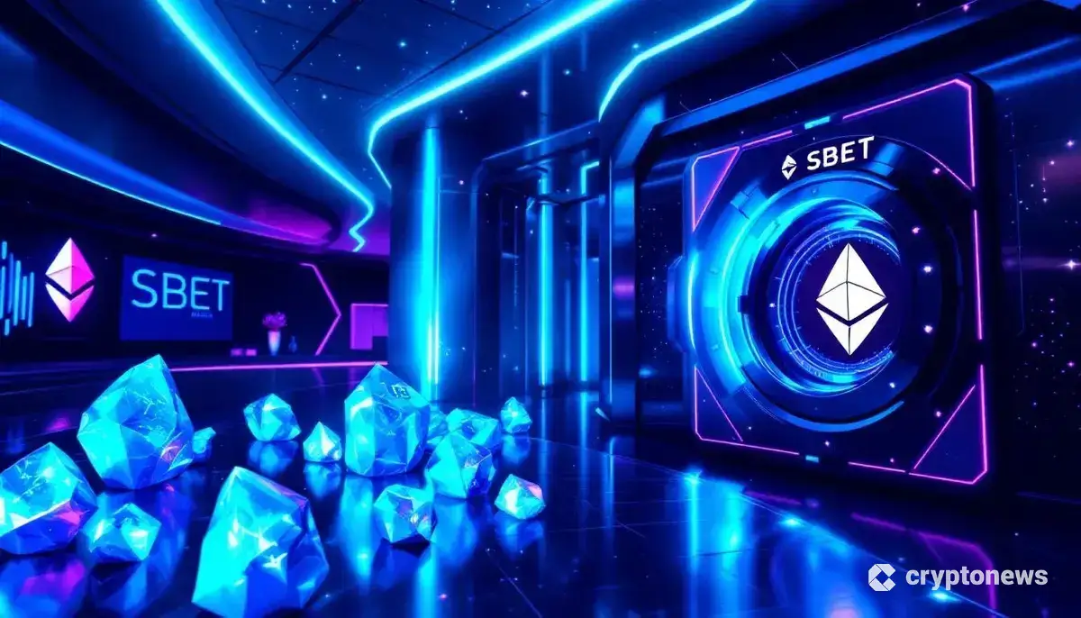 イーサリアムのクリスタルが保管された金庫へと変化する、SharpLink Gamingの未来的な本社ビル