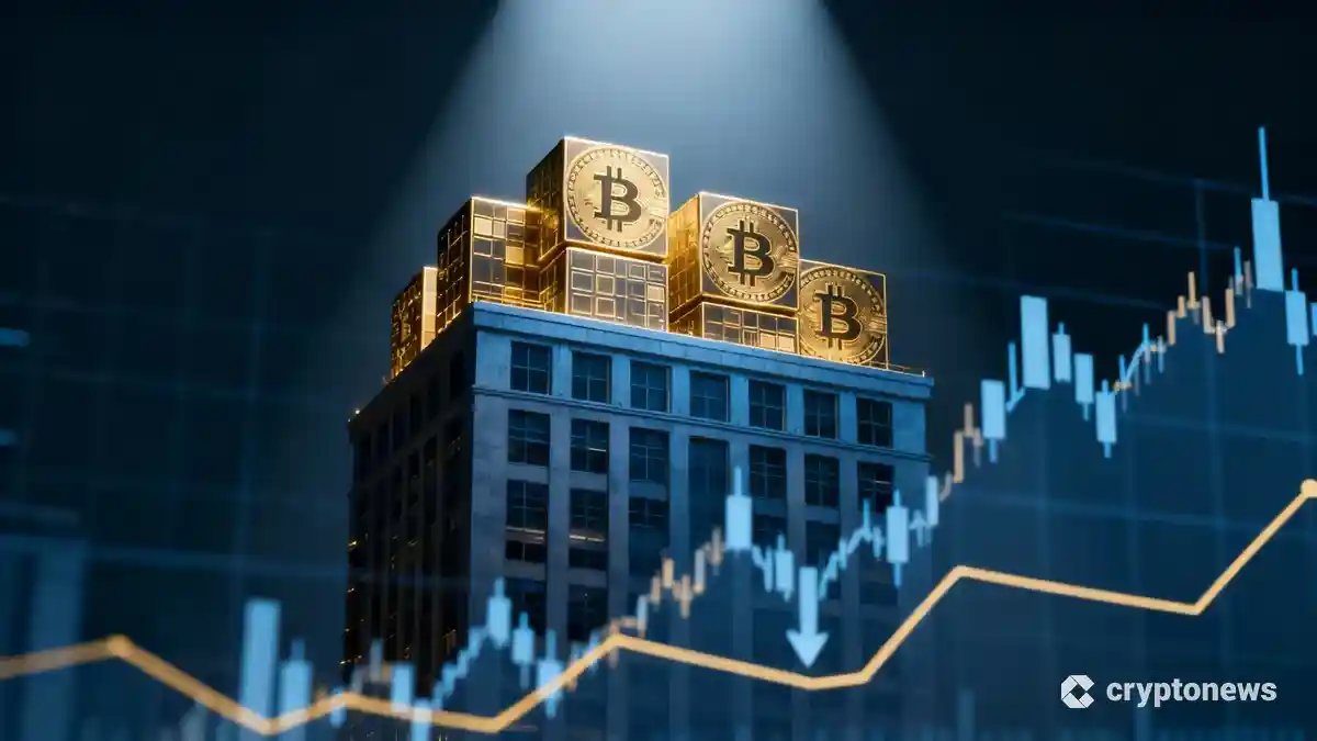 企業価値とビットコイン保有量の関係を示す概念的な金融チャート
