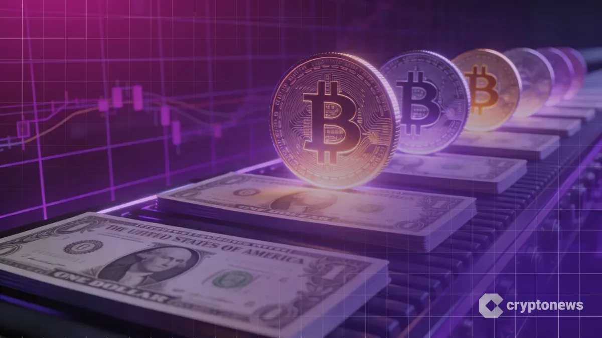 株式証書と整然と並ぶビットコインとイーサリアム、税制改正による申告分離課税への移行と資産としての確立